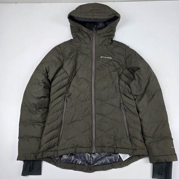 Columbia Jacket Womens Small Green Omni-Heat Hooded Insulated Quilted Puffer - Picture 1 of 16